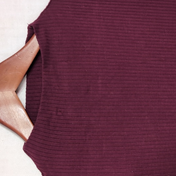 Time and Tru Burgundy Mock Neck Ribbed Long Sleeve Dress Size Extra Small - Picture 2 of 5